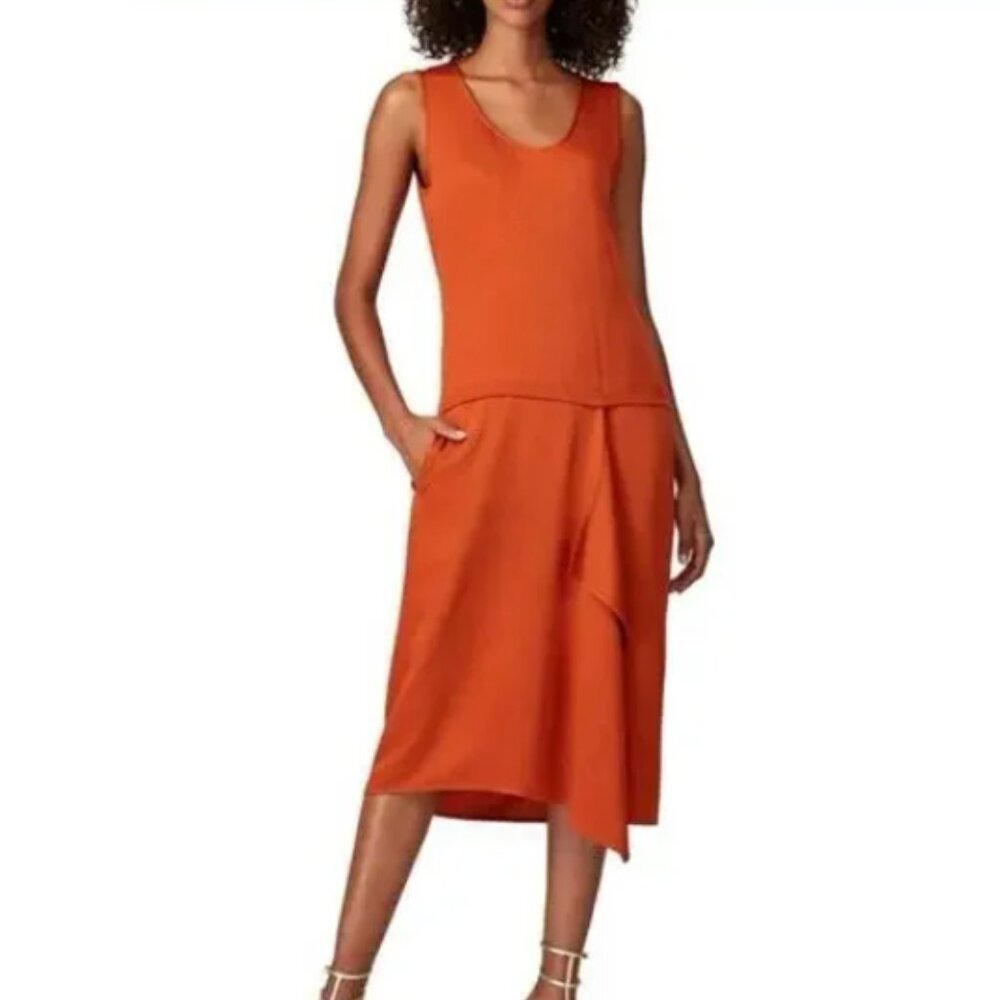 Zero + Maria Cornejo Iro Dress, Burnt Orange Midi - Size 8